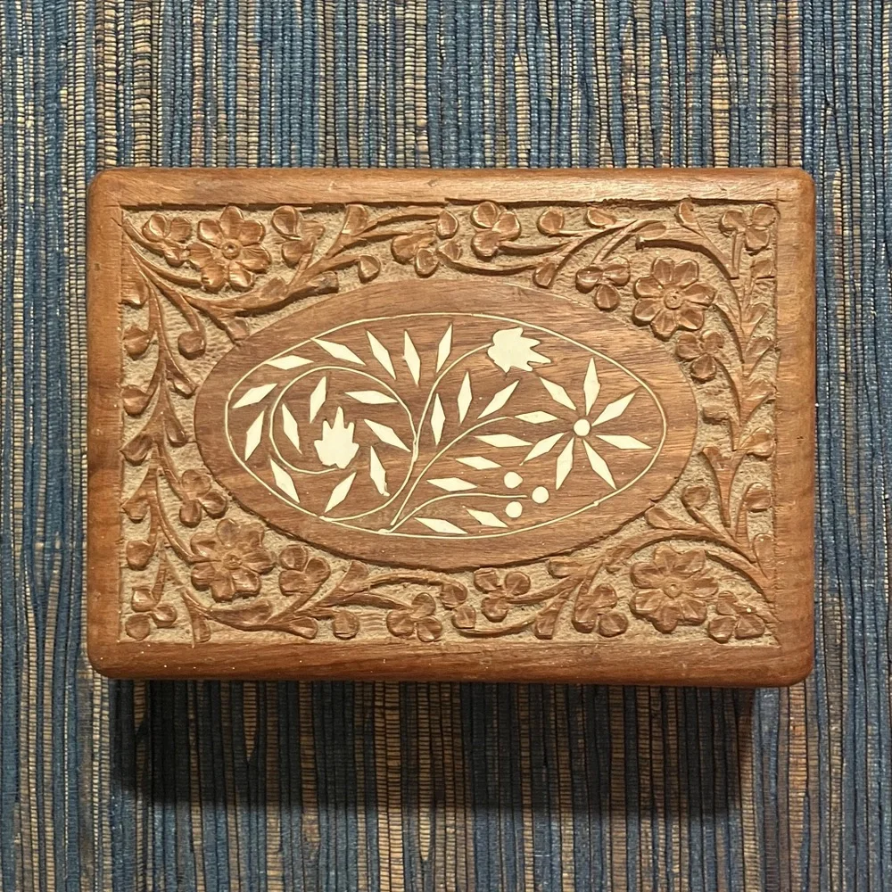 Intricately Carved Wooden Box
